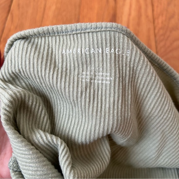 American Eagle Light Green Ribbed Knit Halter Top Women’s Size Small - Picture 2 of 5